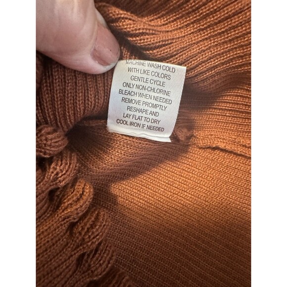 Almost Famous puff gauze sleeve sweater Mock Turtleneck M Bronze - Picture 6 of 12